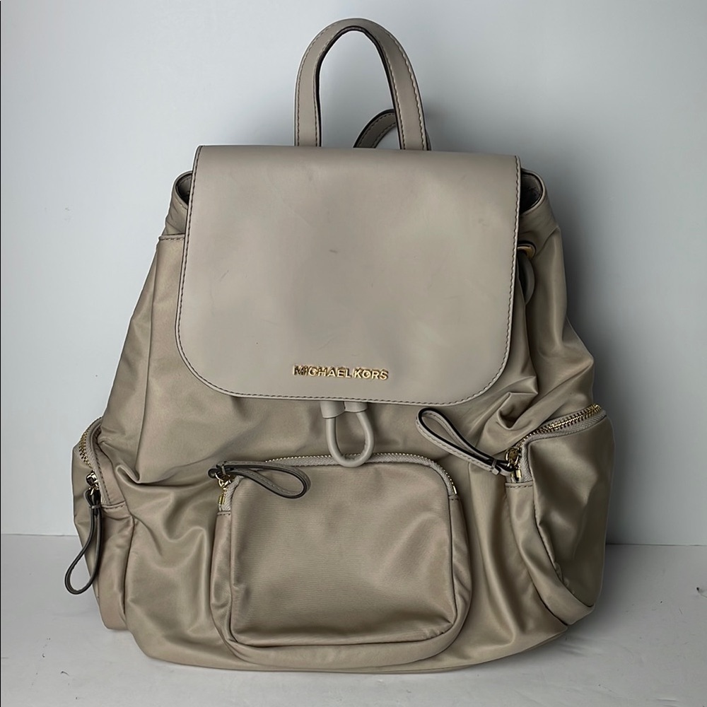 Michael Kors Cream Nylon MK Backpack